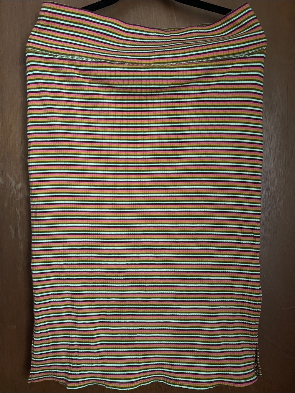 aerie Ribbed Pencil Skirt in Burgundy, Pink, Yellow, and Mustard